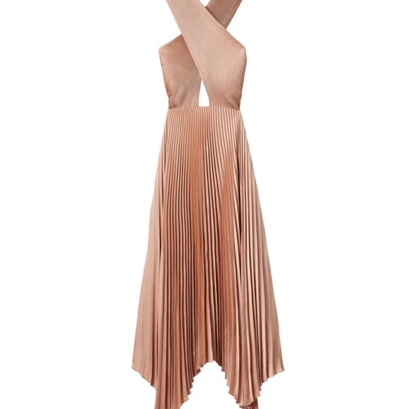 Athena II Satin Pleated Dress by A.L.C. - Picture 7 of 10